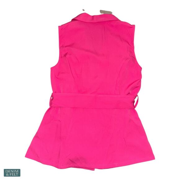 Milk & Honey Hot Pink Boutique Belted Blazer & Pant Set Business Chic Small NEW - Picture 4 of 12